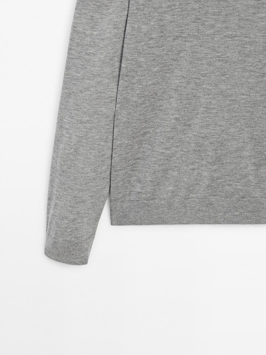 Massimo Dutti Wool Blend Crew Neck Men Sweater Grey | US-QZ5214096