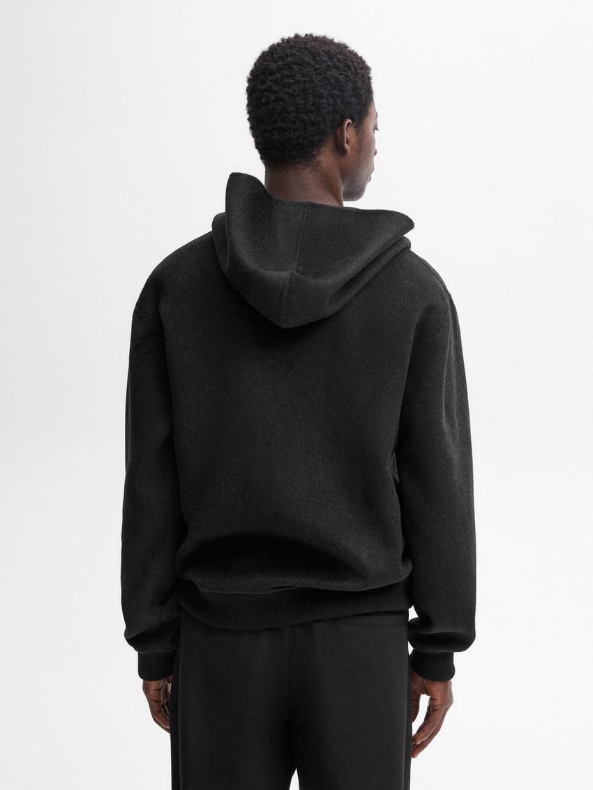 Massimo Dutti Wool Blend Double-faced Men Hoodie Dark Grey | US-VN9754621