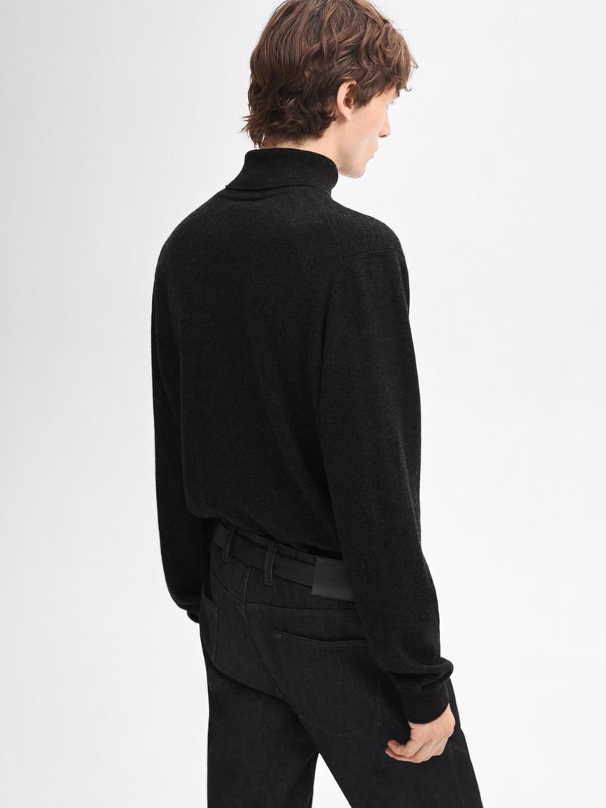 Massimo Dutti Wool Blend High Neck Men Sweater Dark Grey | US-JP4621593