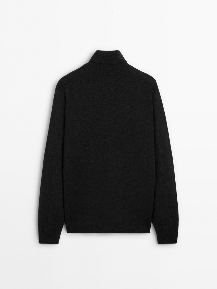 Massimo Dutti Wool Blend High Neck Men Sweater Dark Grey | US-JP4621593