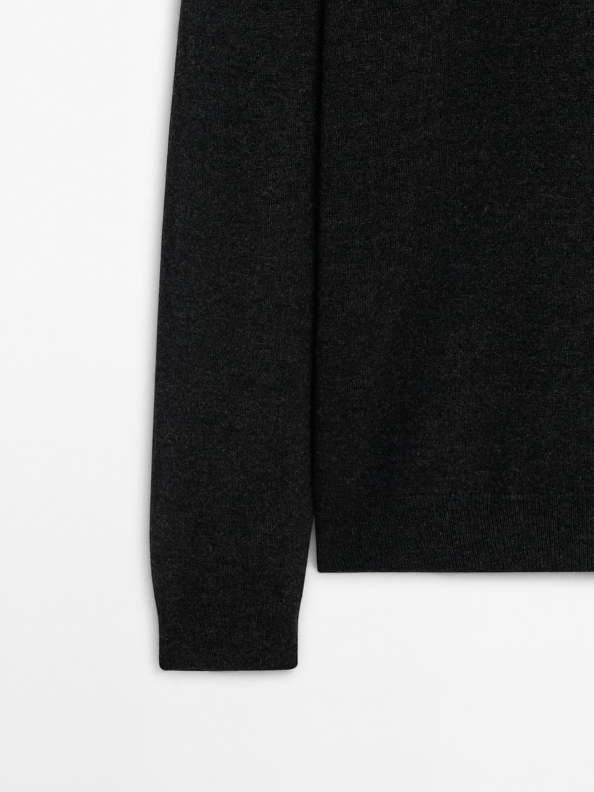 Massimo Dutti Wool Blend High Neck Men Sweater Dark Grey | US-JP4621593