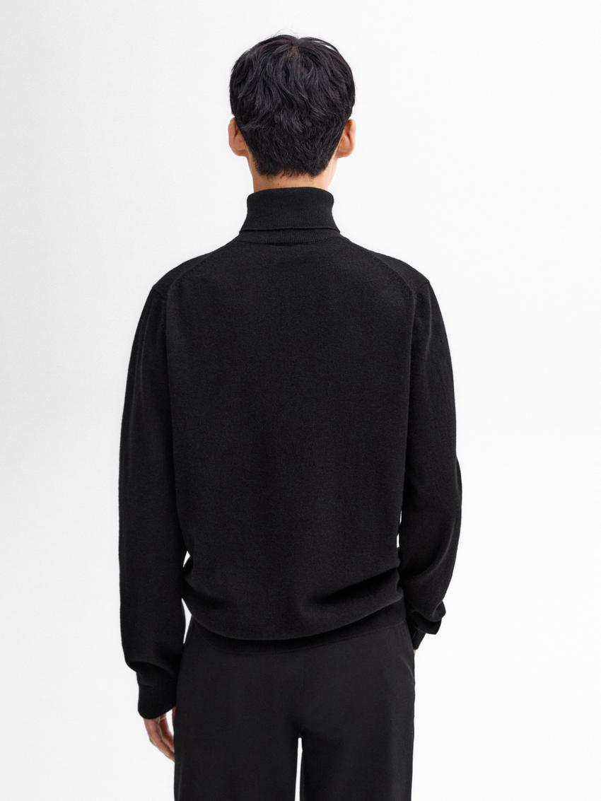 Massimo Dutti Wool Blend High Neck Men Sweater Black | US-IC6928375