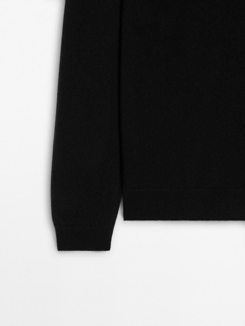 Massimo Dutti Wool Blend High Neck Men Sweater Black | US-IC6928375