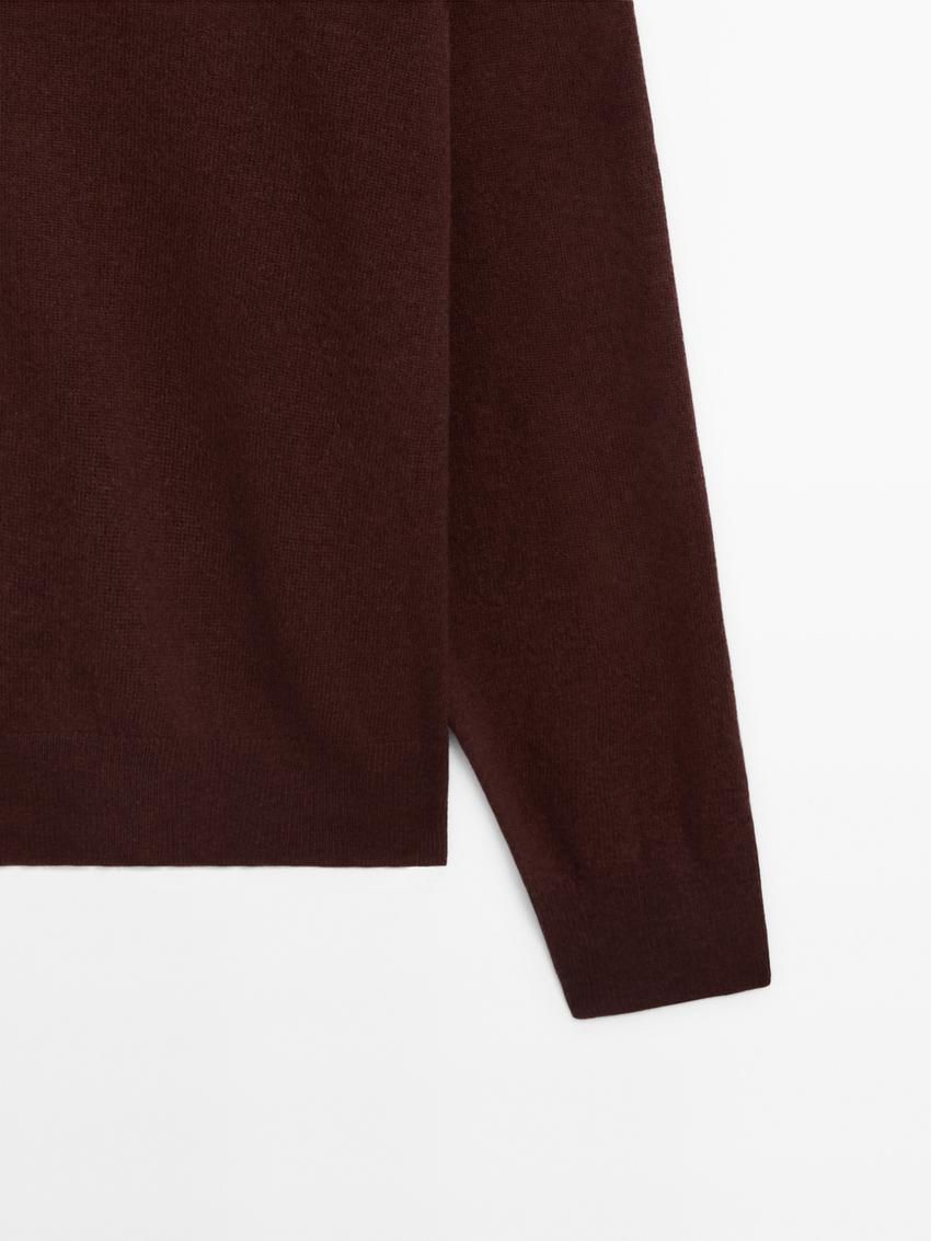 Massimo Dutti Wool Blend Knit Men Cardigan Dark Red | US-VM7816032