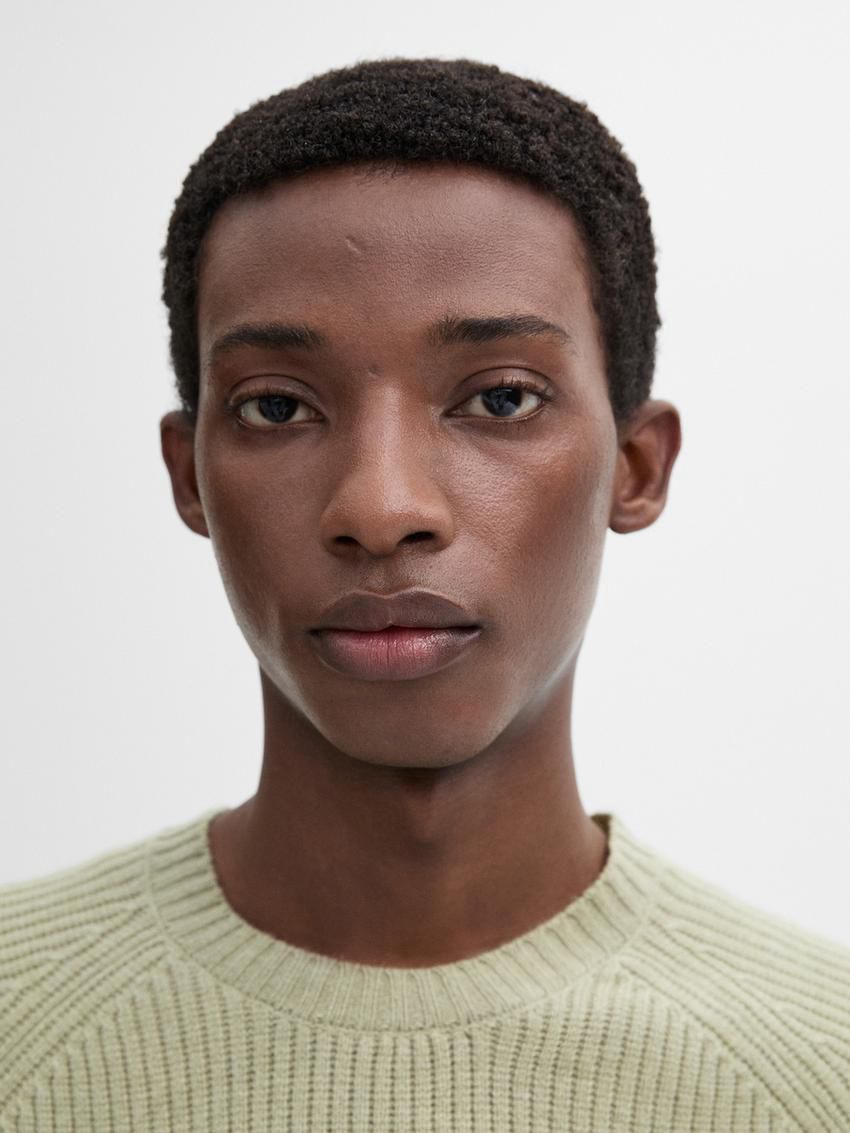 Massimo Dutti Wool Blend Knit Men Sweater Light Green | US-WR9270548
