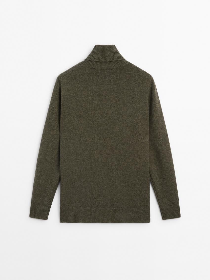 Massimo Dutti Wool Blend Knit With High Neck Women Sweater Green | US-DX9536107