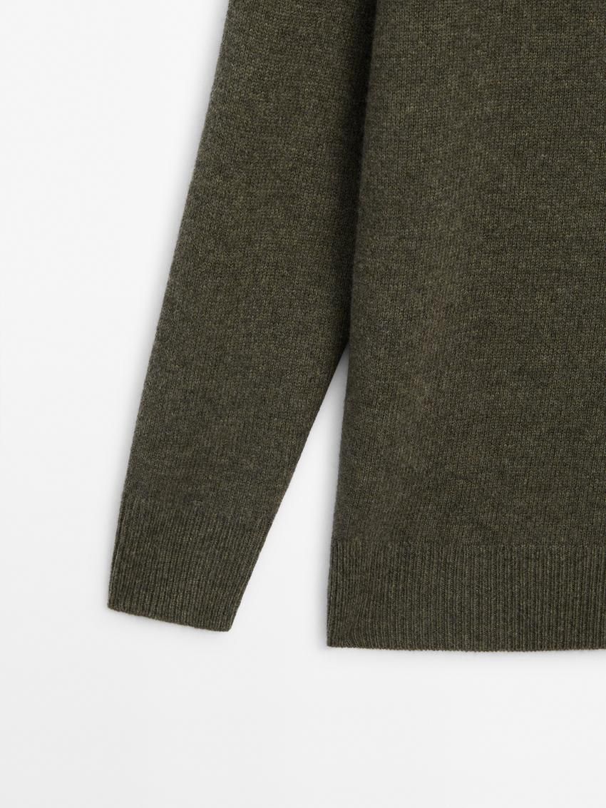 Massimo Dutti Wool Blend Knit With High Neck Women Sweater Green | US-DX9536107