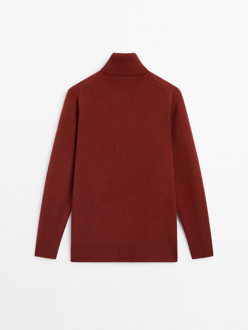Massimo Dutti Wool Blend Knit With High Neck Women Sweater Dark Red | US-HW8539140