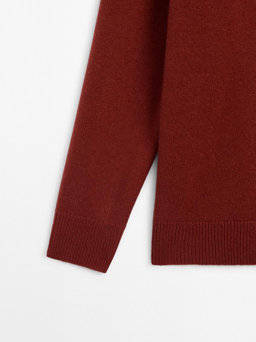Massimo Dutti Wool Blend Knit With High Neck Women Sweater Dark Red | US-HW8539140