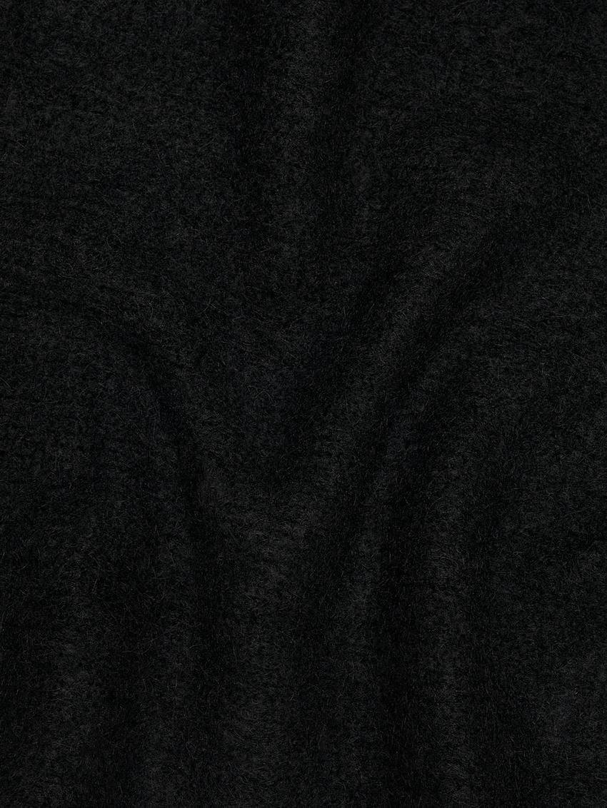 Massimo Dutti Wool Blend Knit Women Scarf Black | US-DN7691204