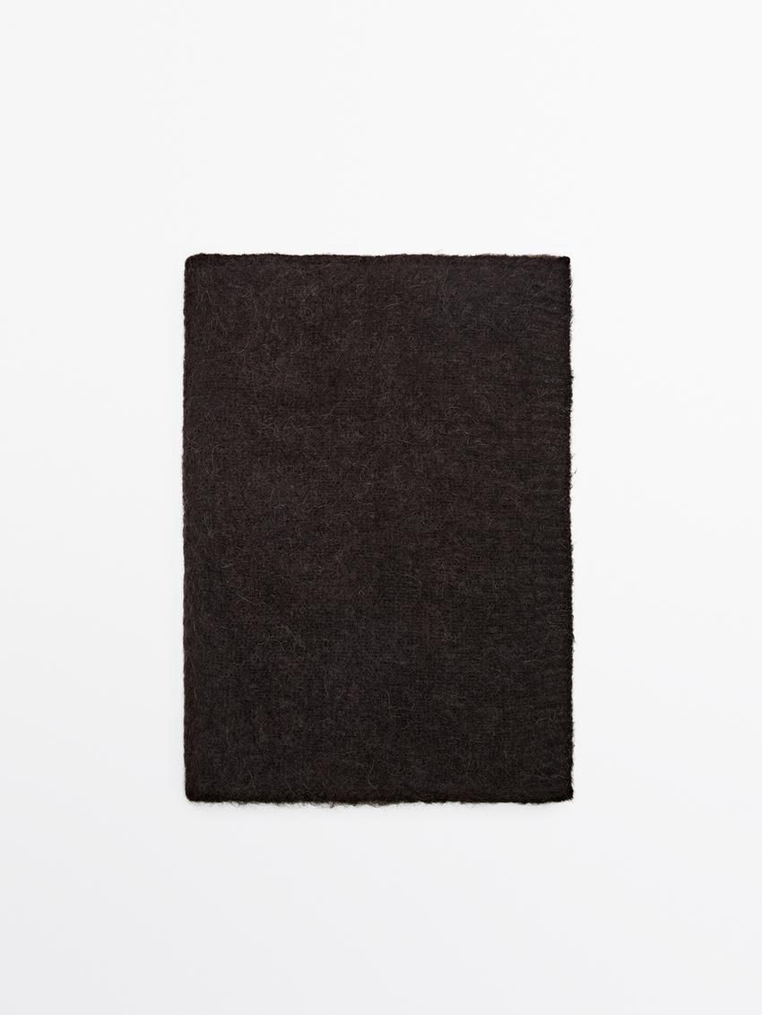 Massimo Dutti Wool Blend Knit Women Scarf Chocolate | US-YL4089136