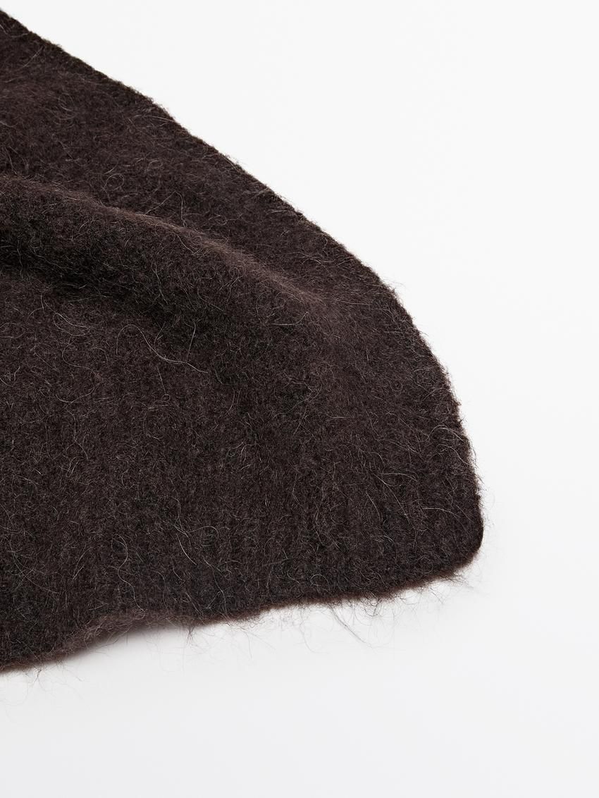 Massimo Dutti Wool Blend Knit Women Scarf Chocolate | US-YL4089136