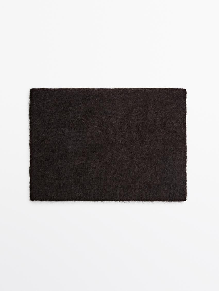 Massimo Dutti Wool Blend Knit Women Scarf Chocolate | US-YL4089136