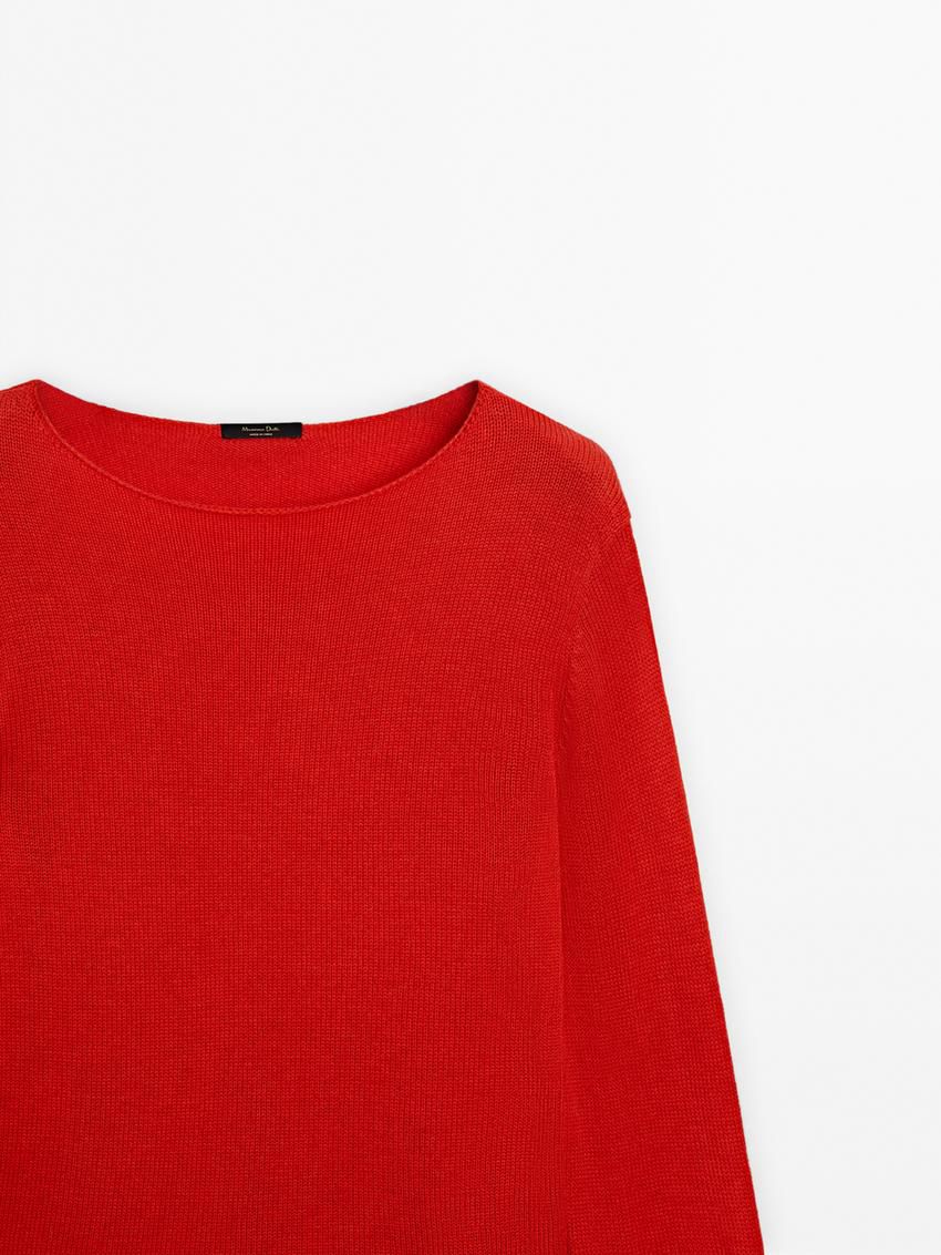 Massimo Dutti Wool Blend Knit Women Sweater Red | US-TO5724160