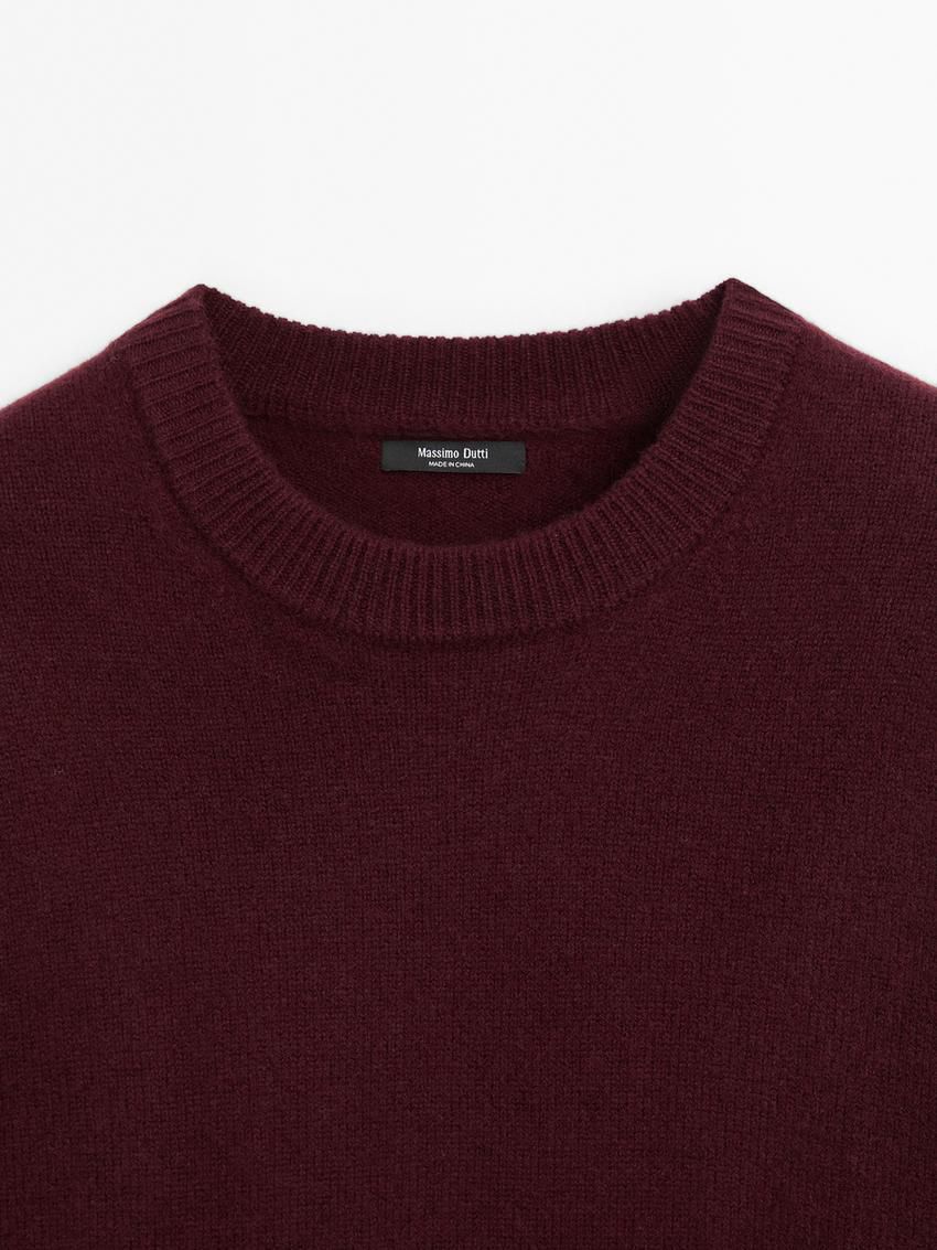 Massimo Dutti Wool Blend Knit Women Sweater Maroon | US-VI7295061