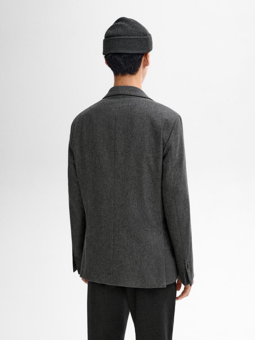 Massimo Dutti Wool Blend Men Blazer Dark Grey | US-JO2643170