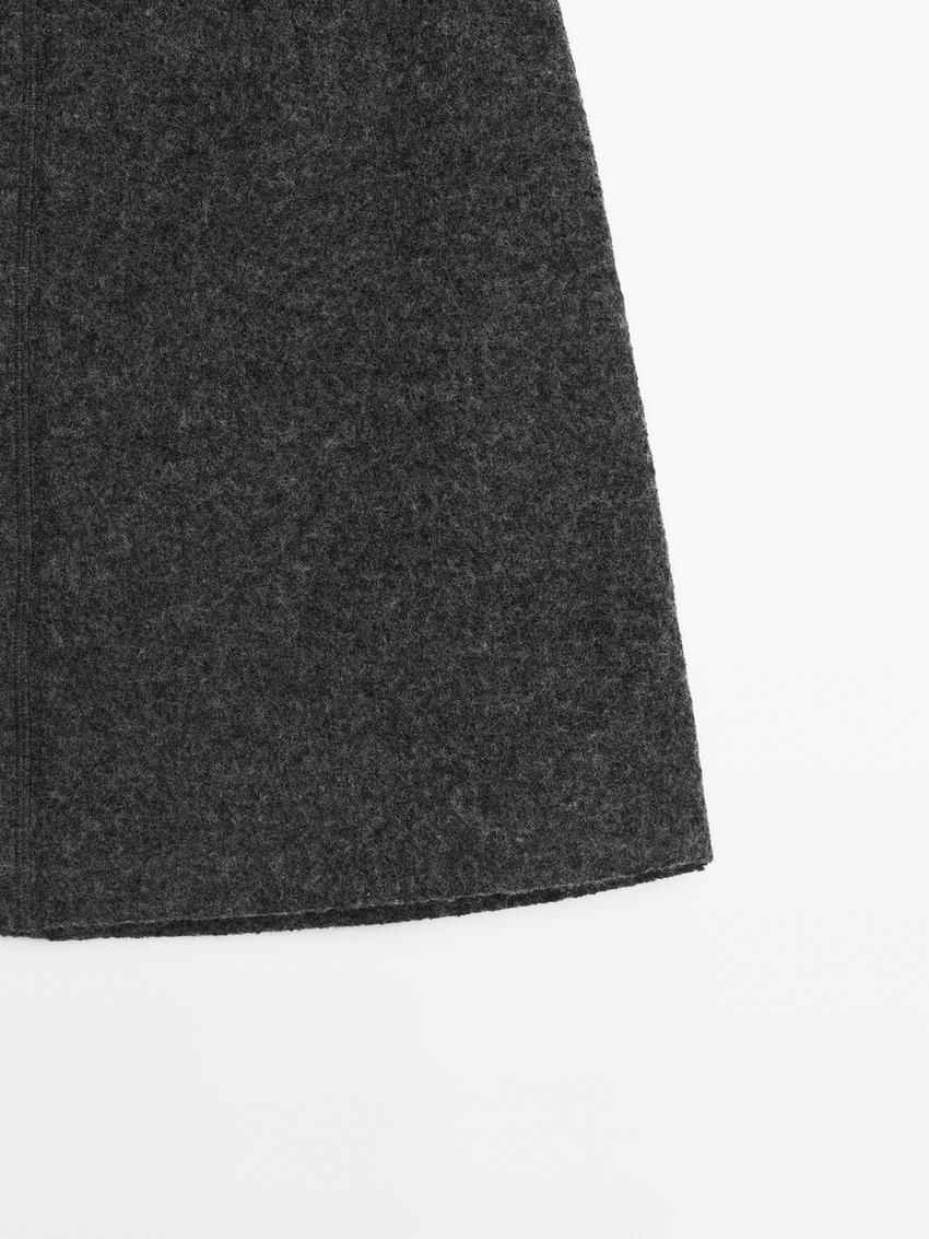 Massimo Dutti Wool Blend Mini Women Skirts Dark Grey | US-HE8691075