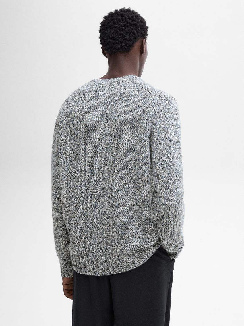 Massimo Dutti Wool Blend Mouliné Men Sweater Grey | US-PV4735698