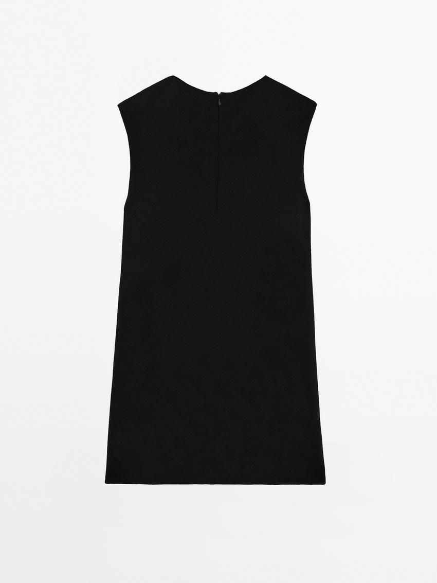 Massimo Dutti Wool Blend Pinafore Women Dress Black | US-XN6109784