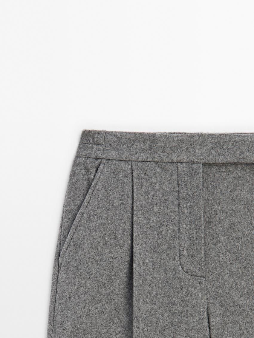 Massimo Dutti Wool Blend Straight-leg Women Trousers Grey | US-GT6485907