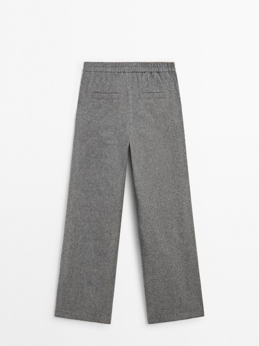 Massimo Dutti Wool Blend Straight-leg Women Trousers Grey | US-GT6485907