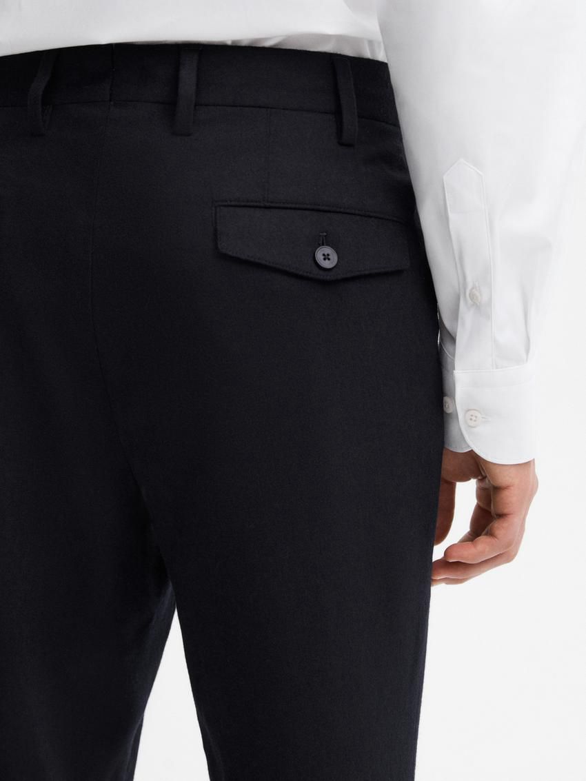 Massimo Dutti Wool Blend Suit Men Trousers Navy | US-HL8612579