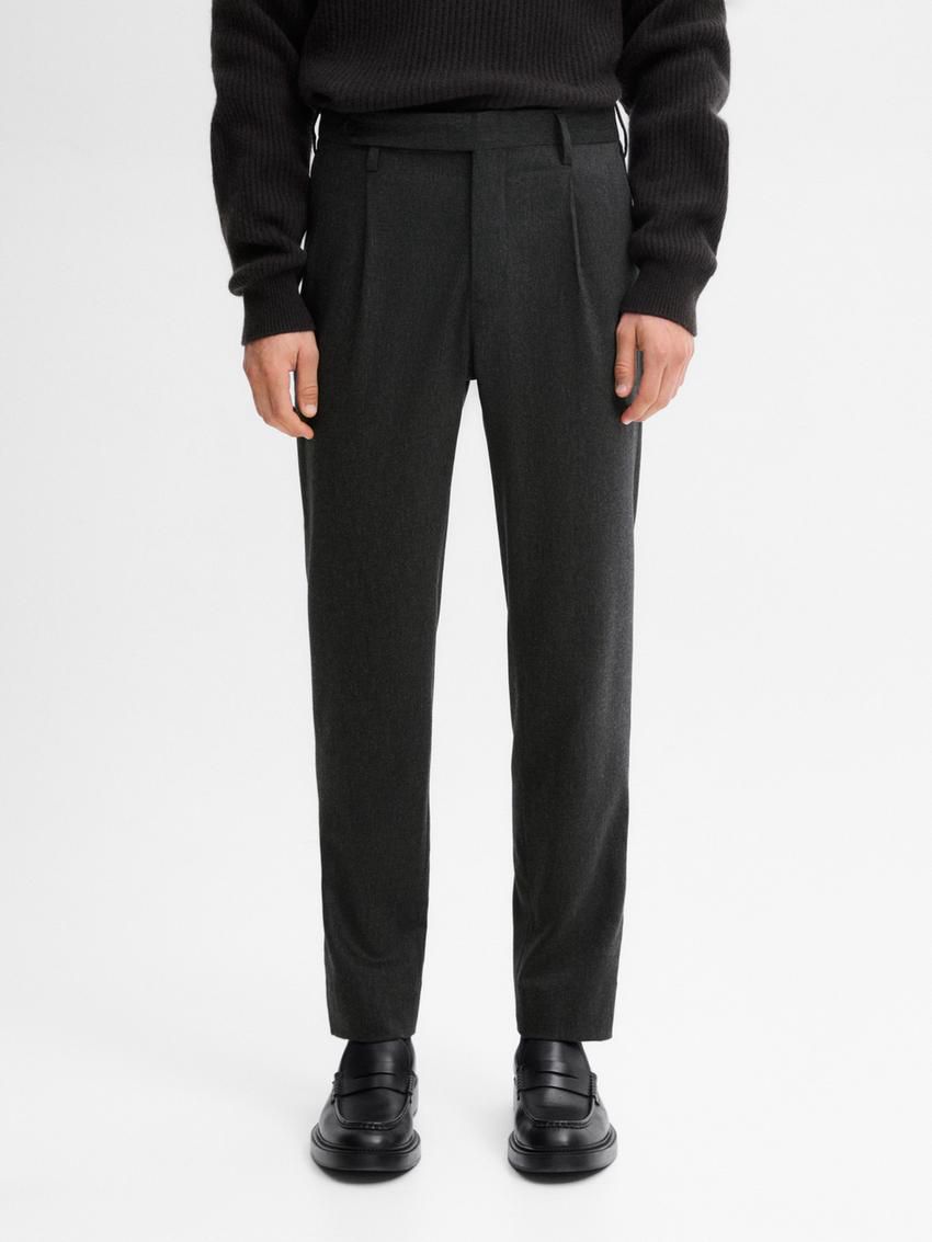 Massimo Dutti Wool Blend Suit Men Trousers Dark Grey | US-VI1975260