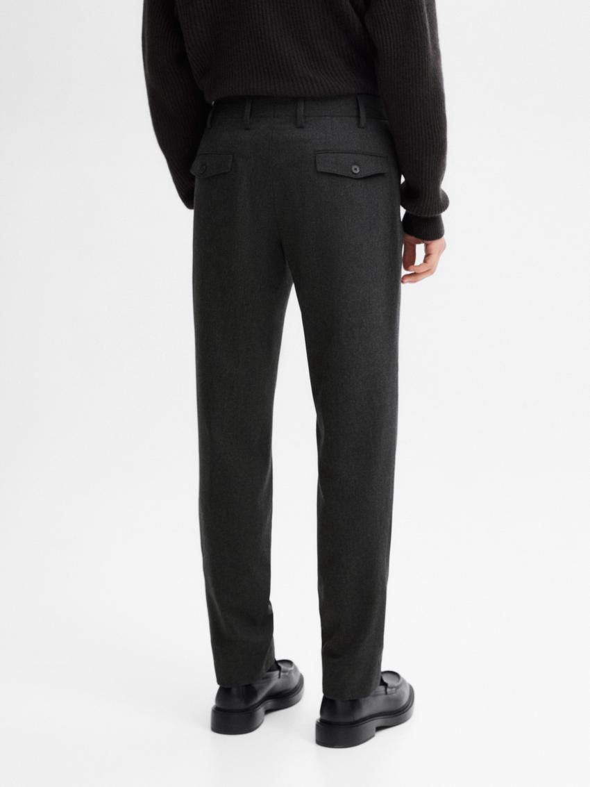 Massimo Dutti Wool Blend Suit Men Trousers Dark Grey | US-VI1975260