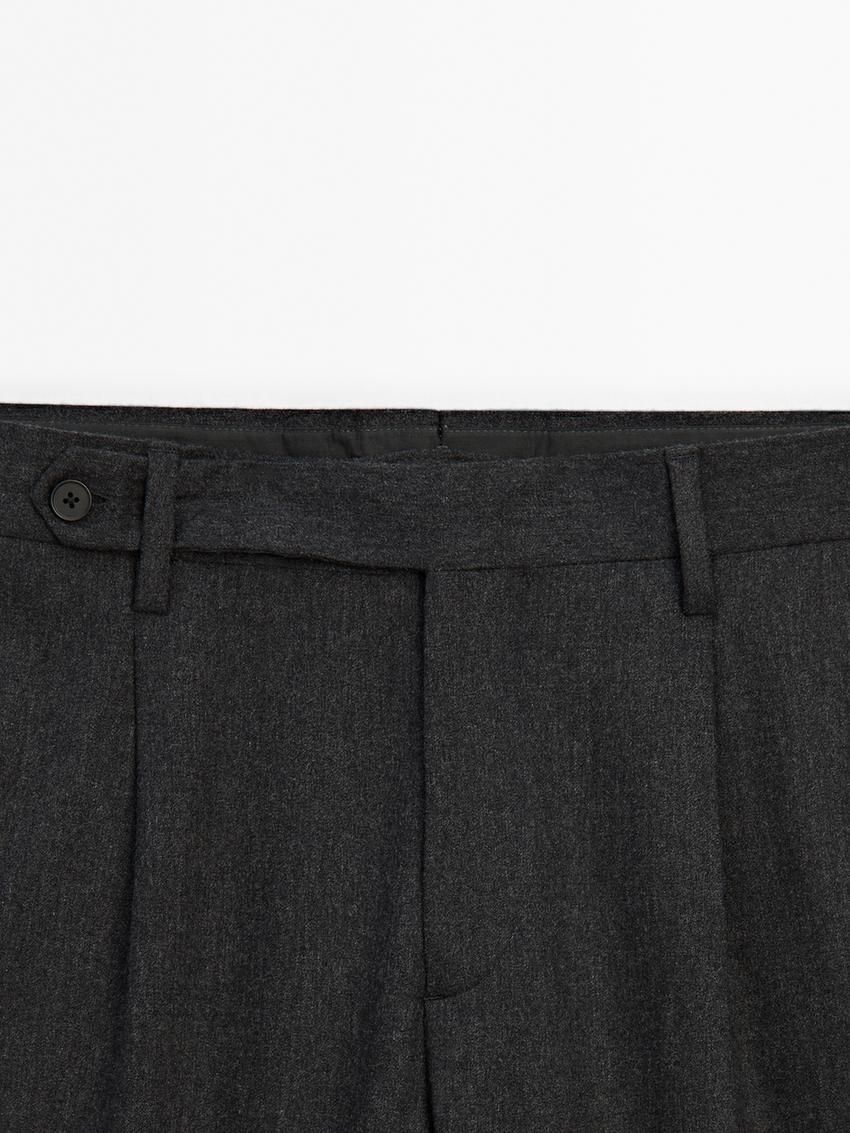 Massimo Dutti Wool Blend Suit Men Trousers Dark Grey | US-VI1975260