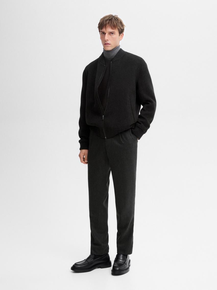 Massimo Dutti Wool Blend Suit Men Trousers Dark Grey | US-VI1975260