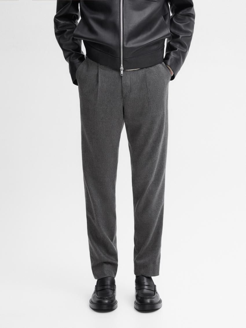 Massimo Dutti Wool Blend Suit Men Trousers Grey | US-GN2384071