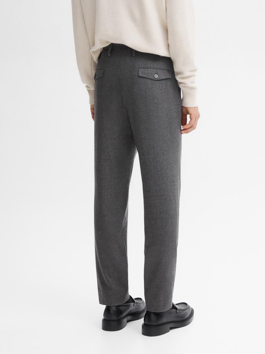 Massimo Dutti Wool Blend Suit Men Trousers Grey | US-GN2384071