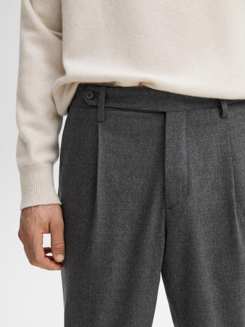 Massimo Dutti Wool Blend Suit Men Trousers Grey | US-GN2384071