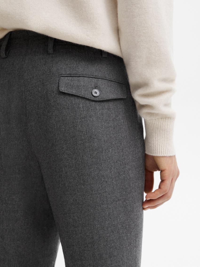 Massimo Dutti Wool Blend Suit Men Trousers Grey | US-GN2384071
