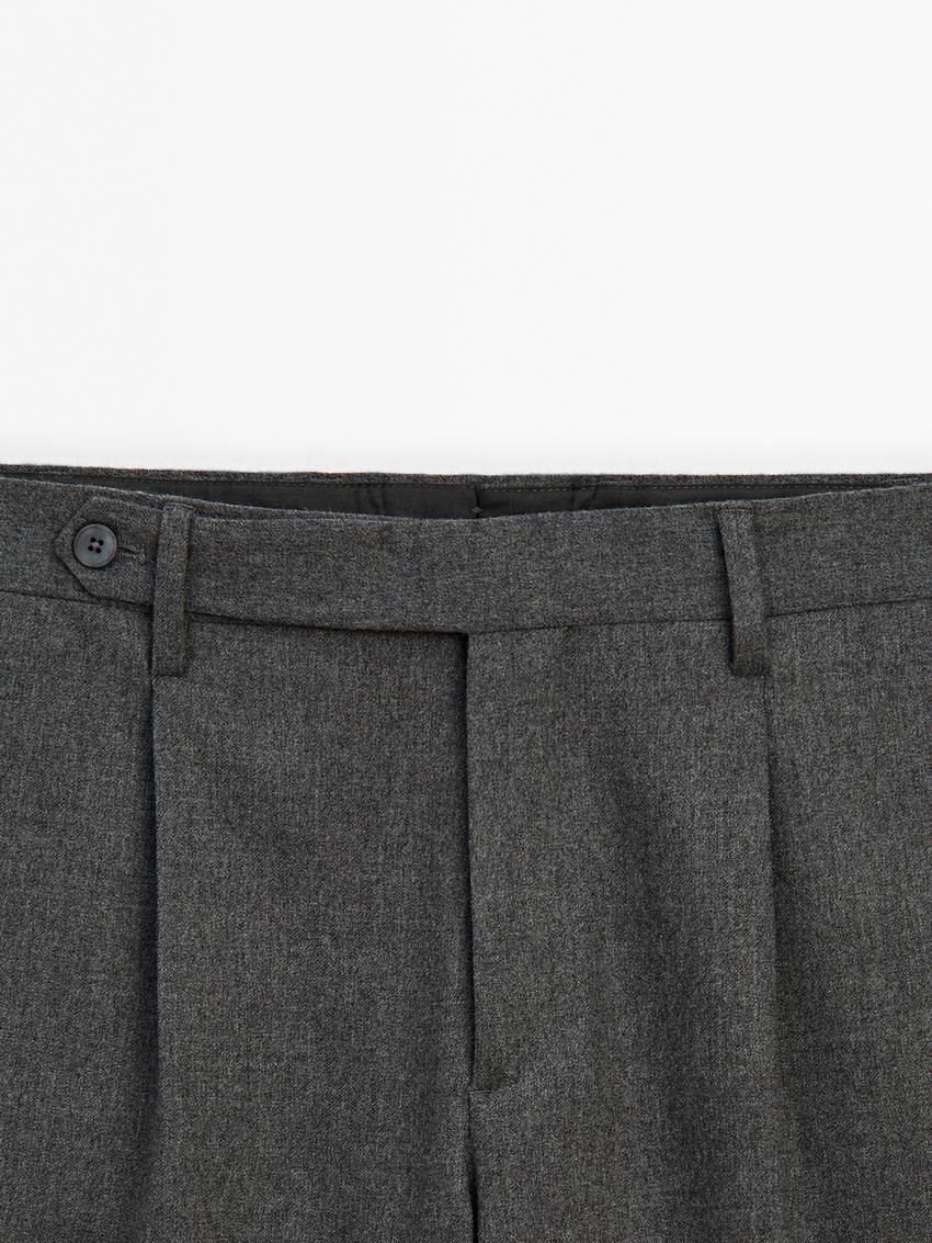 Massimo Dutti Wool Blend Suit Men Trousers Grey | US-GN2384071