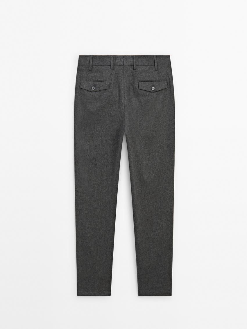 Massimo Dutti Wool Blend Suit Men Trousers Grey | US-GN2384071