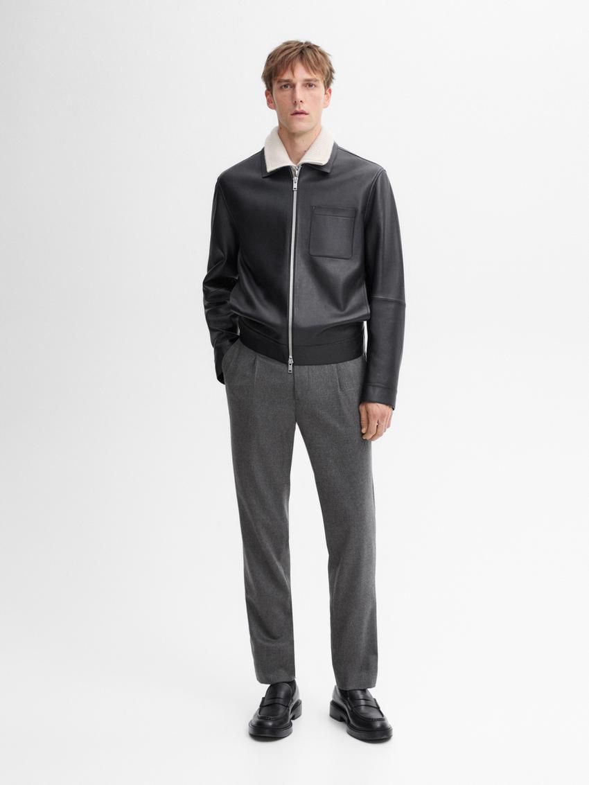 Massimo Dutti Wool Blend Suit Men Trousers Grey | US-GN2384071