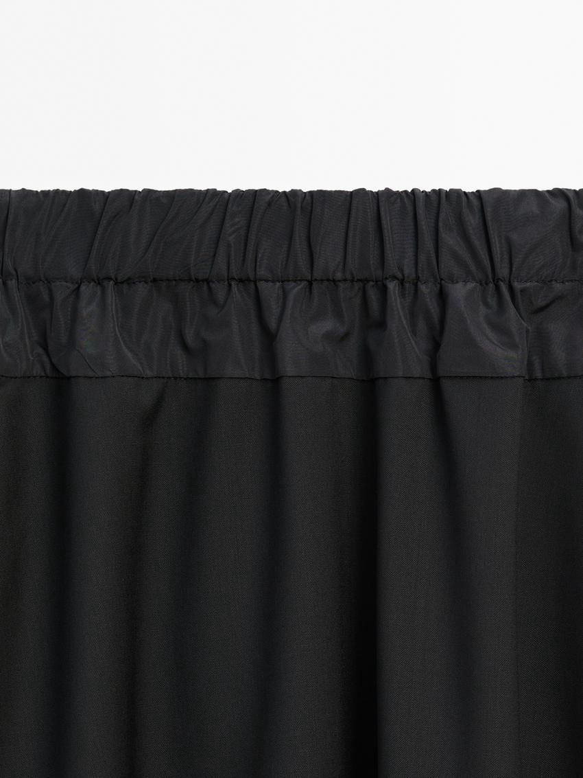 Massimo Dutti Wool Blend Technical Fabric Elasticated Women Skirts Black | US-FS5982164