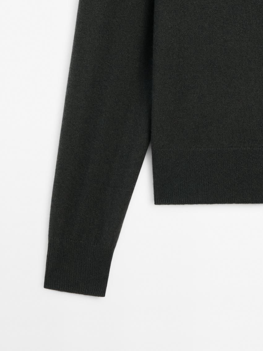 Massimo Dutti Wool Blend Turtleneck Women Sweater Dark Green | US-TI4503978