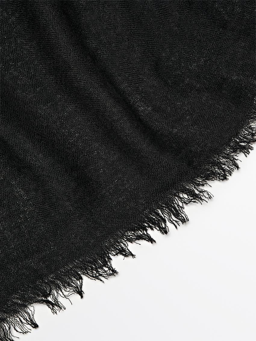 Massimo Dutti Wool Blend Women Scarf Black | US-SK2430178
