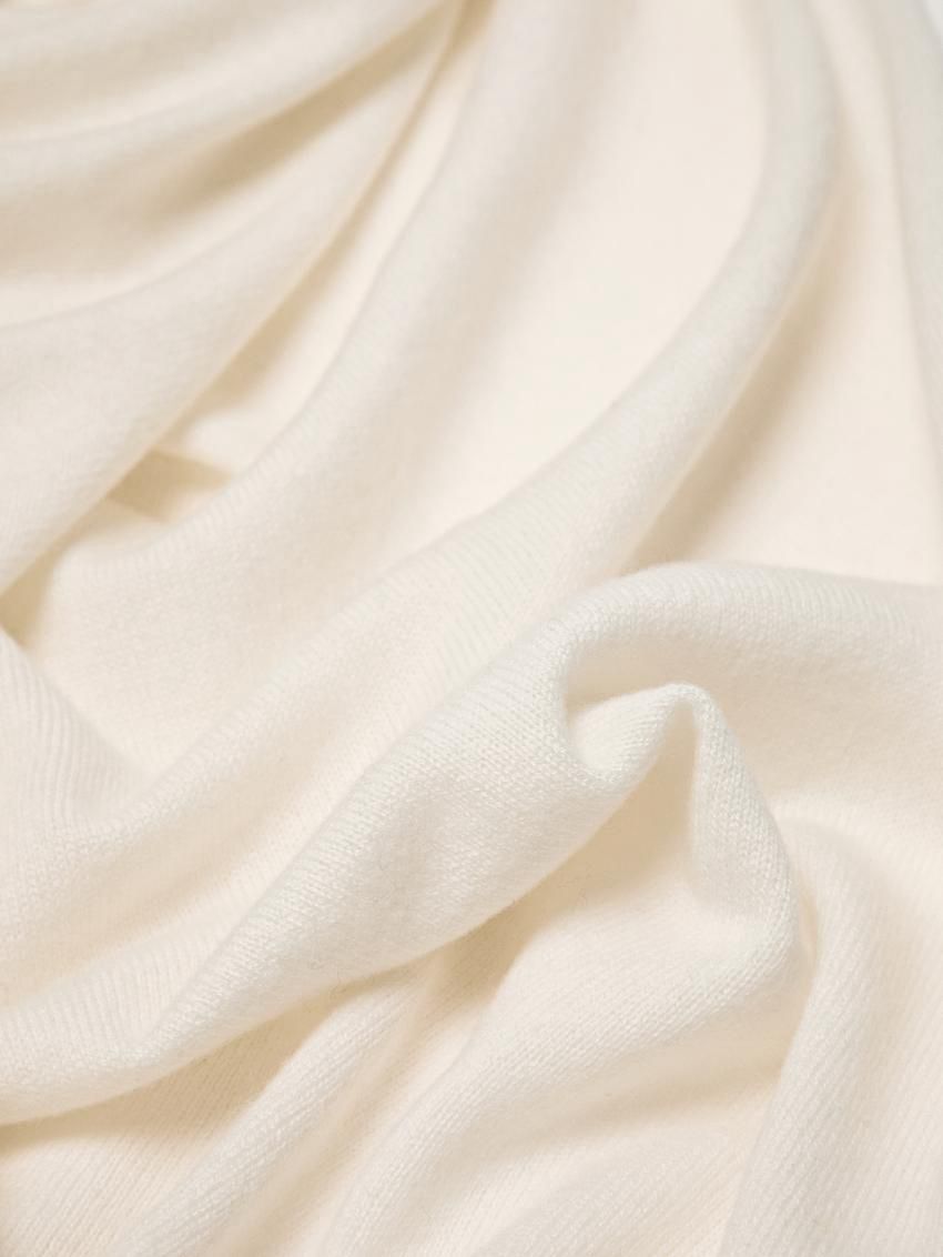 Massimo Dutti Wool Blend Women Scarf Cream | US-BF1087492