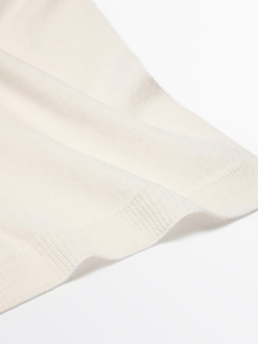 Massimo Dutti Wool Blend Women Scarf Cream | US-BF1087492