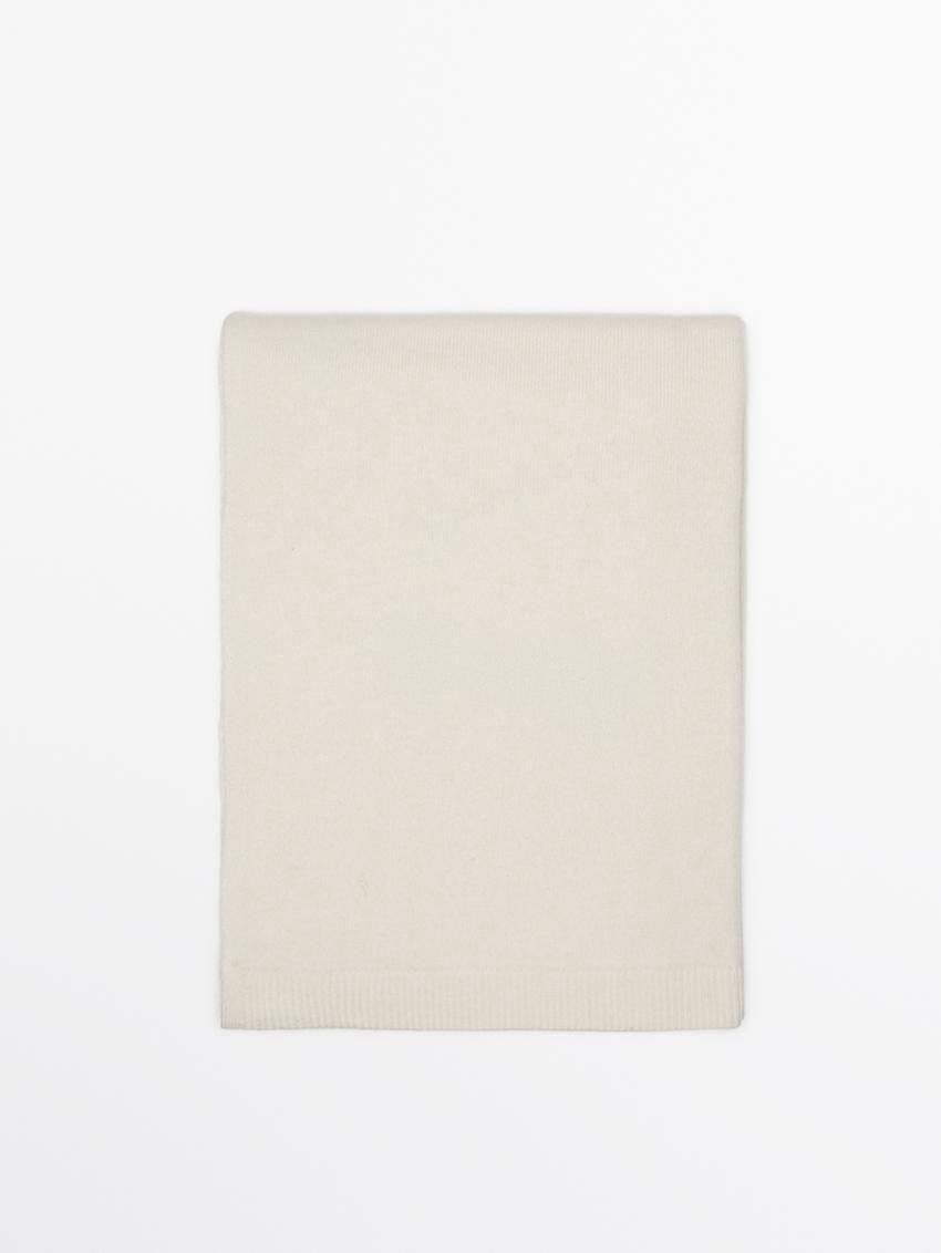 Massimo Dutti Wool Blend Women Scarf Cream | US-BF1087492