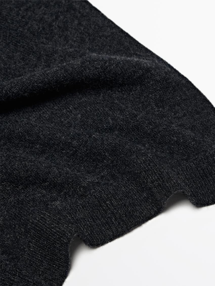 Massimo Dutti Wool Blend Women Scarf Dark Grey | US-GY3801724