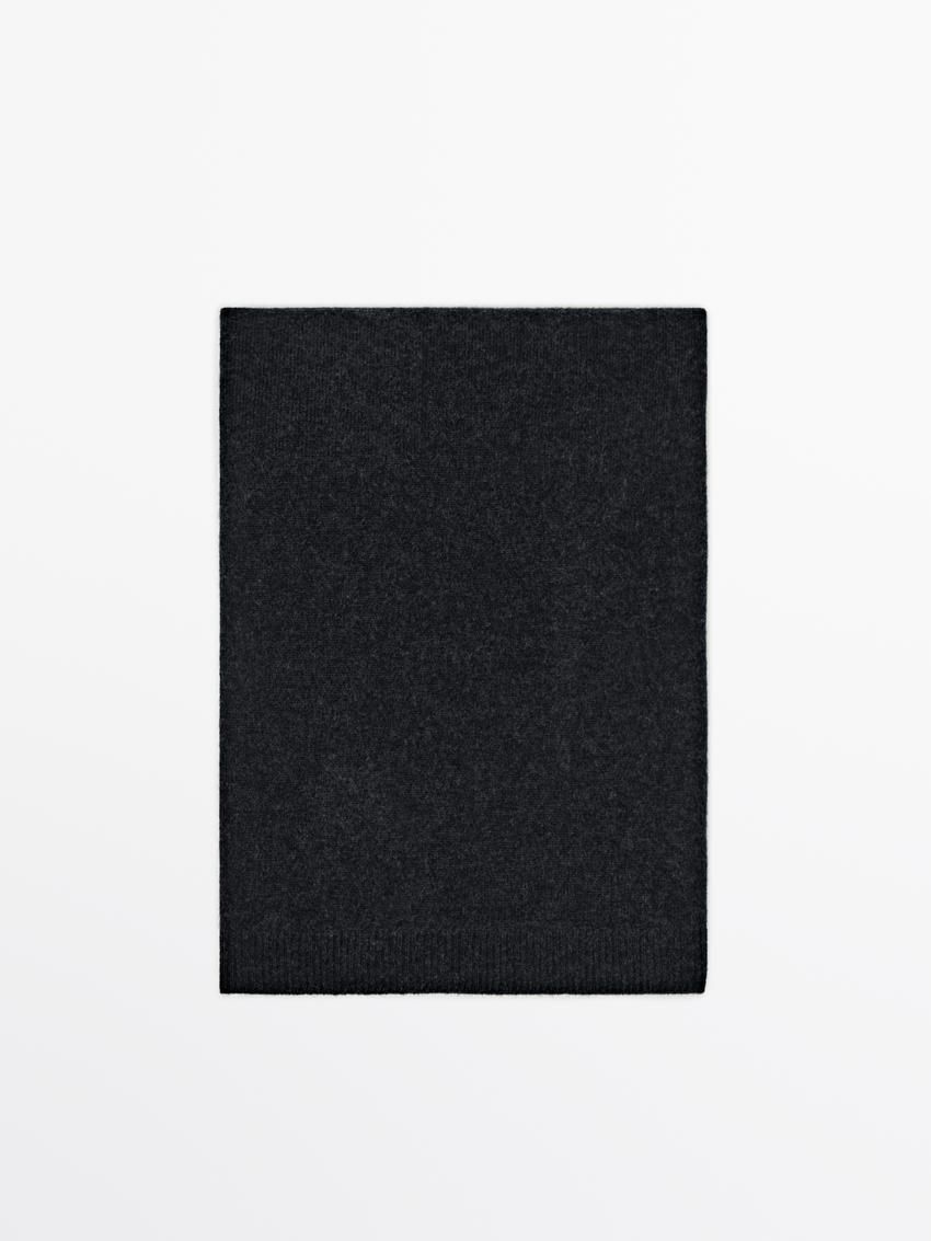 Massimo Dutti Wool Blend Women Scarf Dark Grey | US-GY3801724