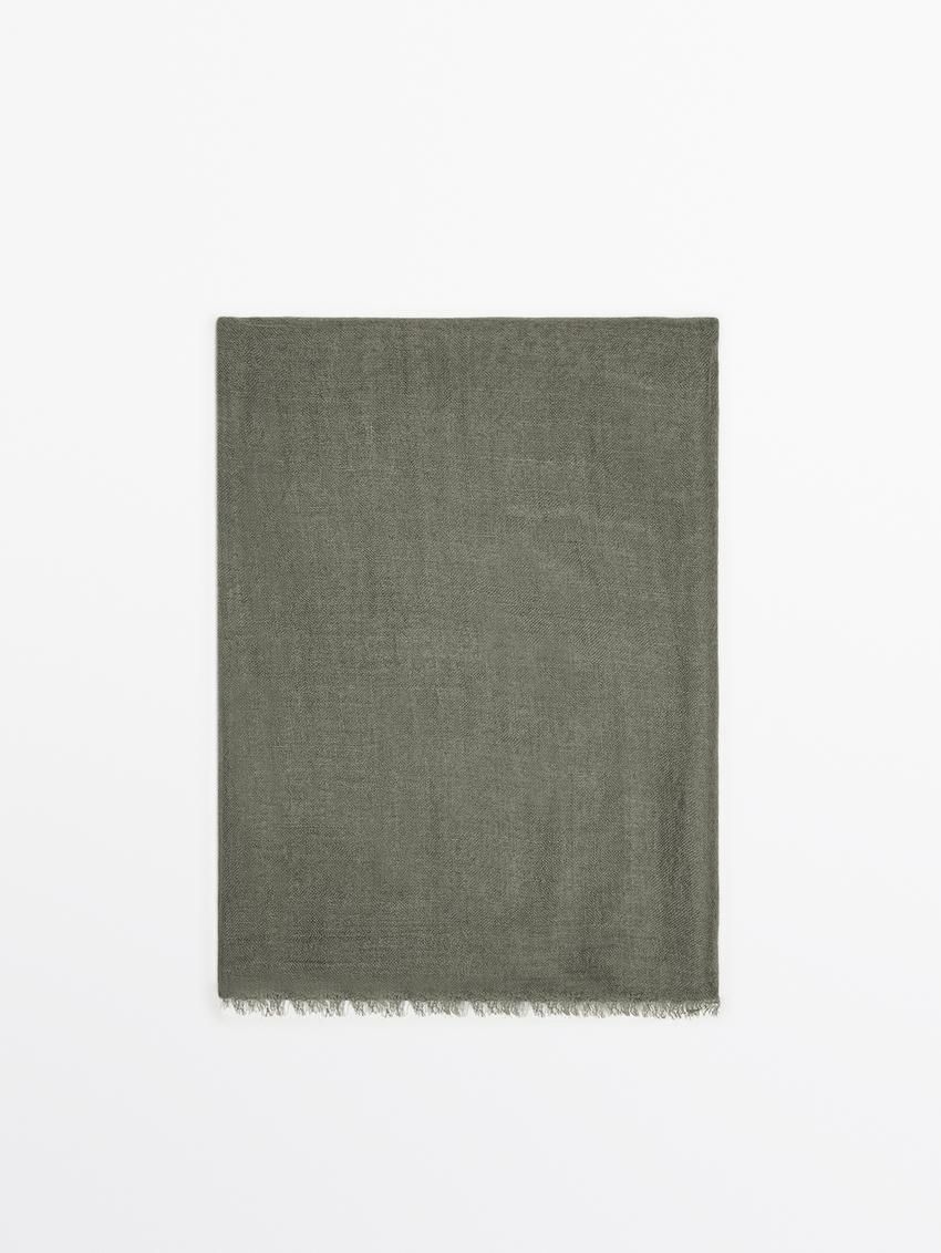 Massimo Dutti Wool Blend Women Scarf Green | US-KC2613480
