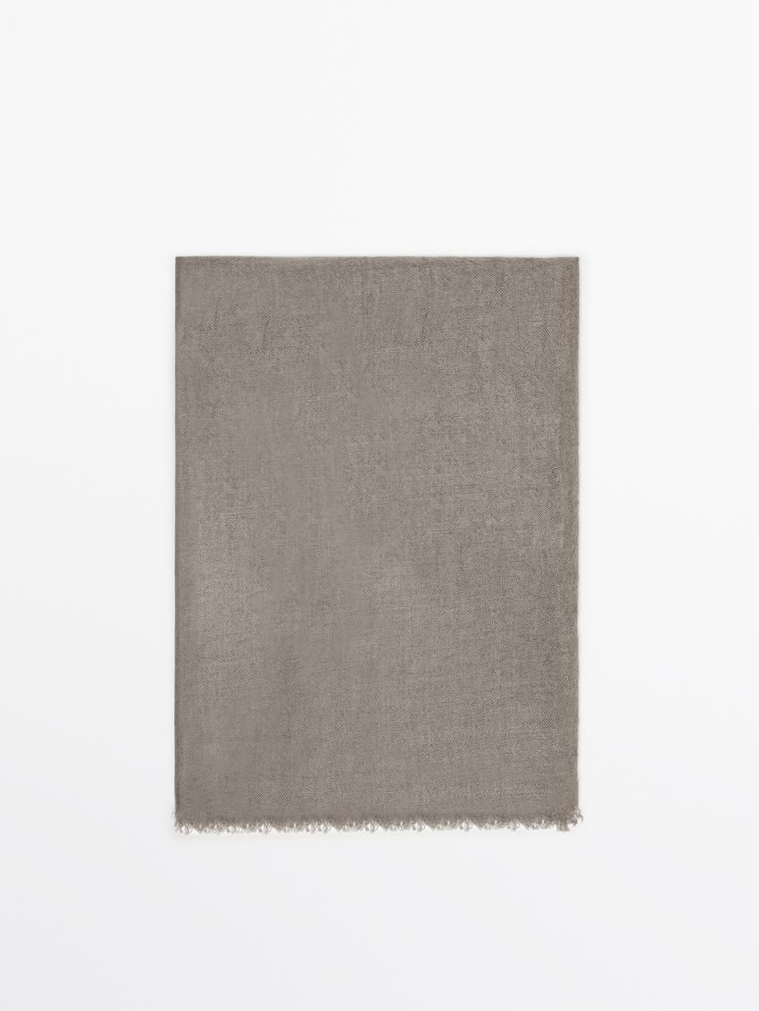 Massimo Dutti Wool Blend Women Scarf Grey | US-RK2179480