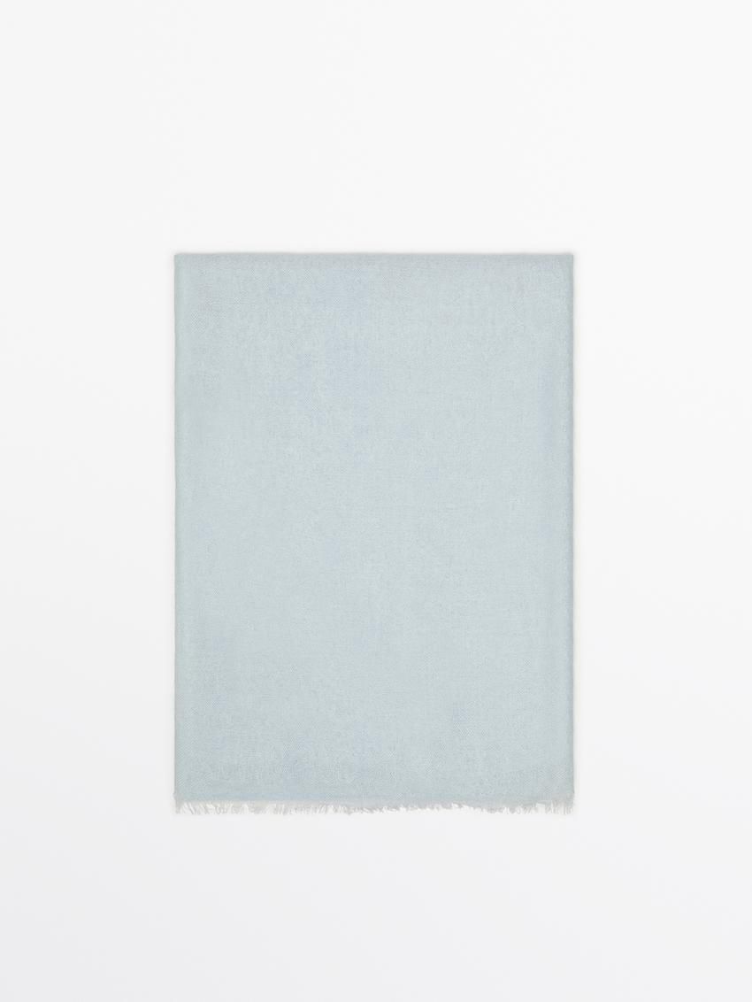 Massimo Dutti Wool Blend Women Scarf Light Blue | US-LM7369251