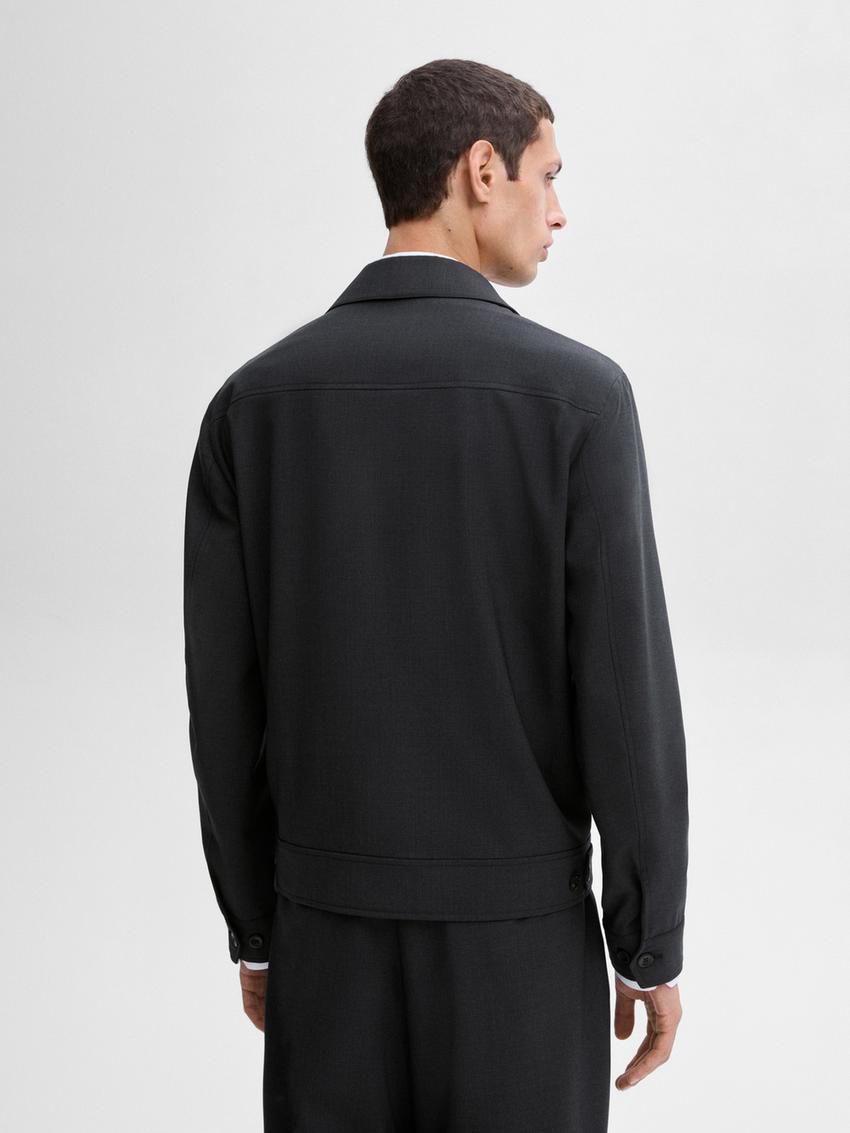 Massimo Dutti Wool Co-ord Men Bomber Jacket Dark Grey | US-WQ6712054