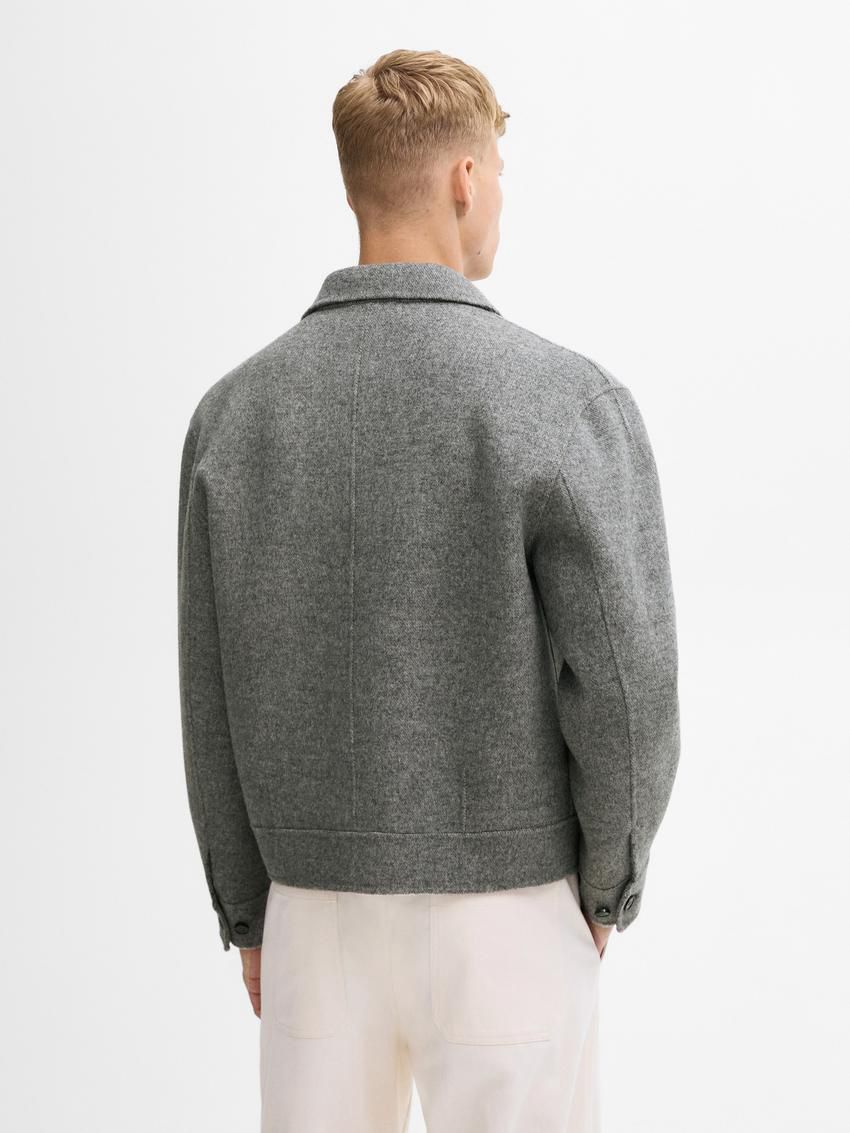 Massimo Dutti Wool Double-faced Men Jacket Grey | US-EF7348910